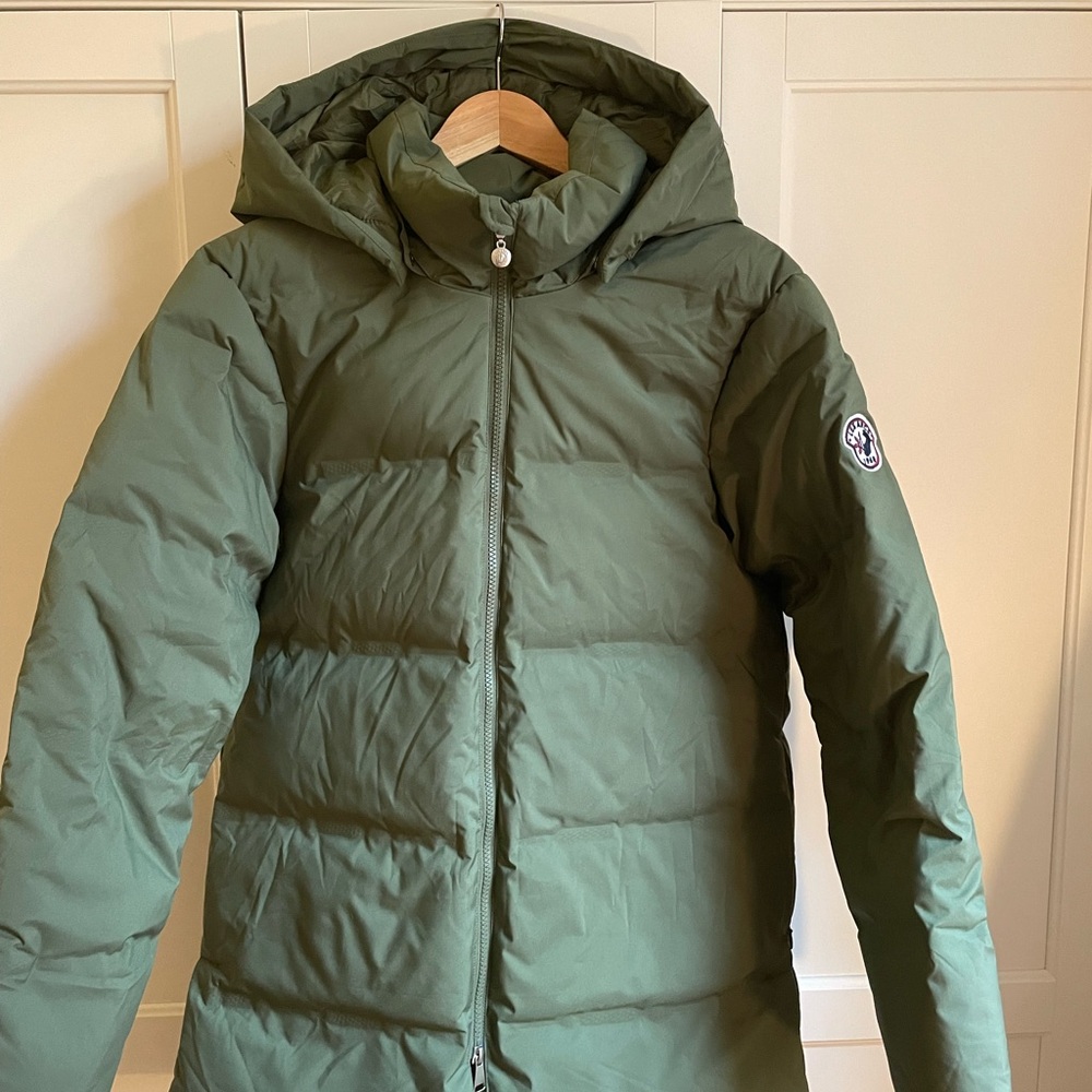 Olive Green Hooded Puffer Jacket